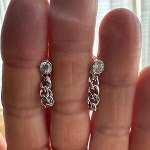 Melinda Maria Silver Julian soft Chain Hoop Earrings